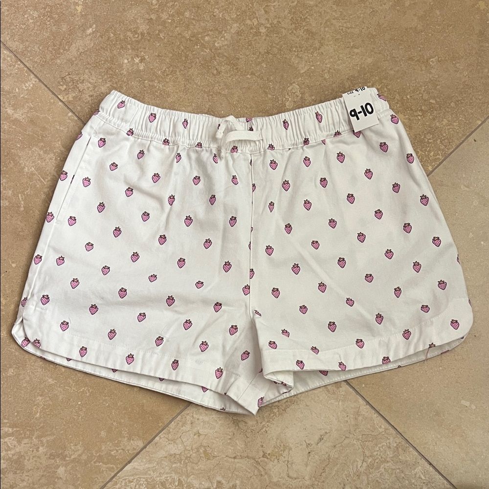 Cotton On Kids White and Pink Strawberry Shorts